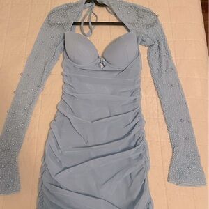 Oh Polly dress in blue, worn once in very good condition.